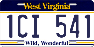 WV license plate 1CI541
