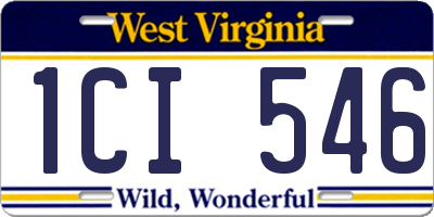 WV license plate 1CI546