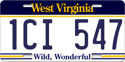 WV license plate 1CI547