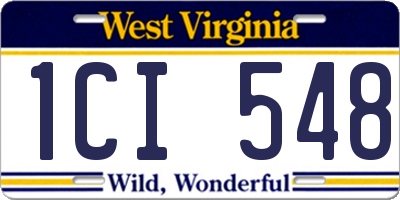 WV license plate 1CI548
