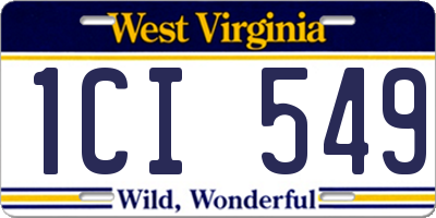 WV license plate 1CI549