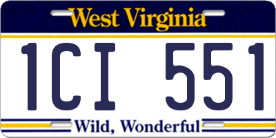WV license plate 1CI551