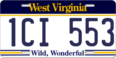 WV license plate 1CI553