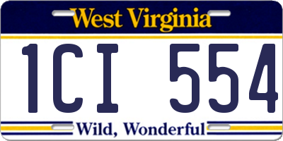 WV license plate 1CI554