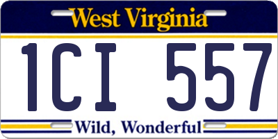 WV license plate 1CI557
