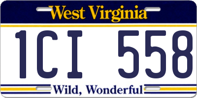 WV license plate 1CI558