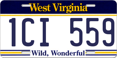 WV license plate 1CI559