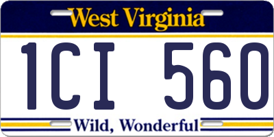 WV license plate 1CI560