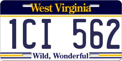 WV license plate 1CI562