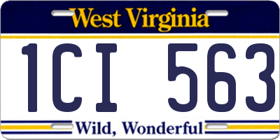WV license plate 1CI563