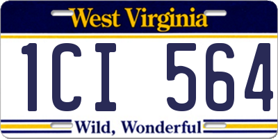WV license plate 1CI564