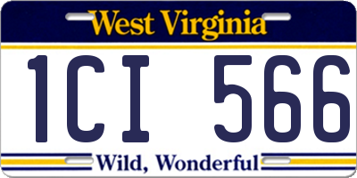 WV license plate 1CI566