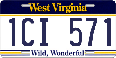 WV license plate 1CI571