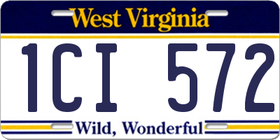 WV license plate 1CI572