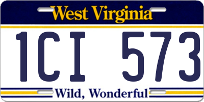 WV license plate 1CI573