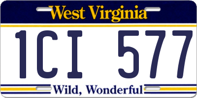 WV license plate 1CI577