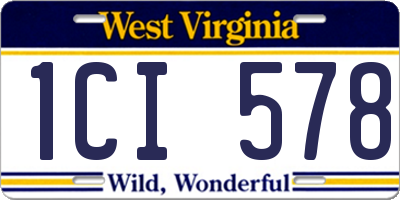 WV license plate 1CI578