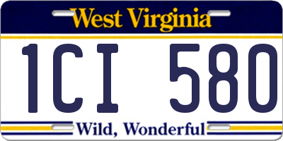 WV license plate 1CI580