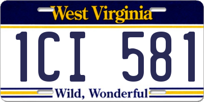 WV license plate 1CI581