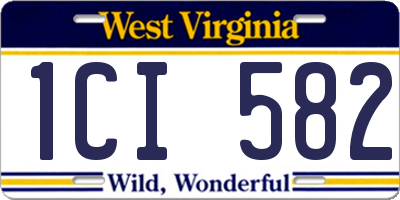 WV license plate 1CI582