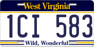 WV license plate 1CI583