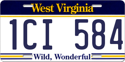 WV license plate 1CI584