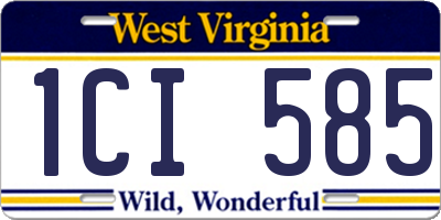 WV license plate 1CI585