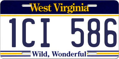 WV license plate 1CI586
