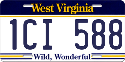 WV license plate 1CI588