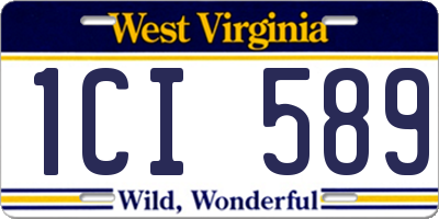 WV license plate 1CI589
