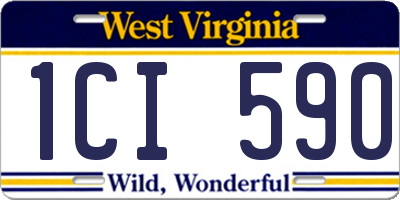 WV license plate 1CI590