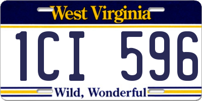 WV license plate 1CI596