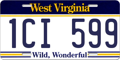WV license plate 1CI599