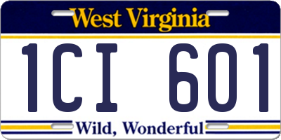 WV license plate 1CI601