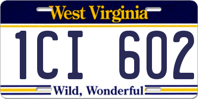 WV license plate 1CI602