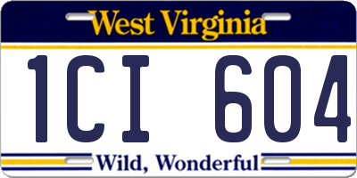 WV license plate 1CI604