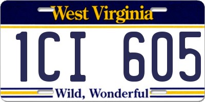 WV license plate 1CI605