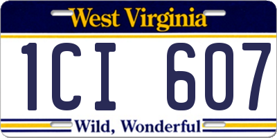 WV license plate 1CI607