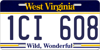 WV license plate 1CI608