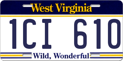 WV license plate 1CI610