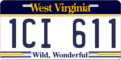 WV license plate 1CI611