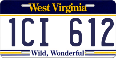 WV license plate 1CI612