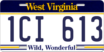 WV license plate 1CI613