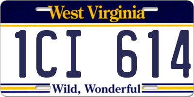 WV license plate 1CI614