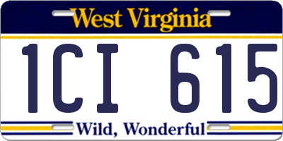 WV license plate 1CI615