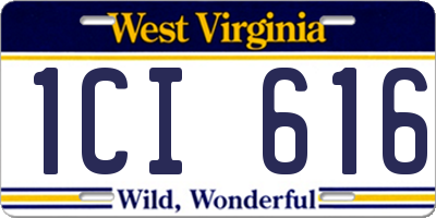 WV license plate 1CI616