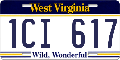 WV license plate 1CI617