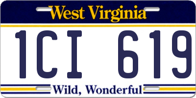 WV license plate 1CI619