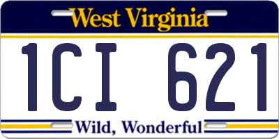 WV license plate 1CI621