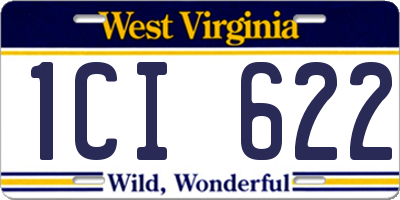 WV license plate 1CI622
